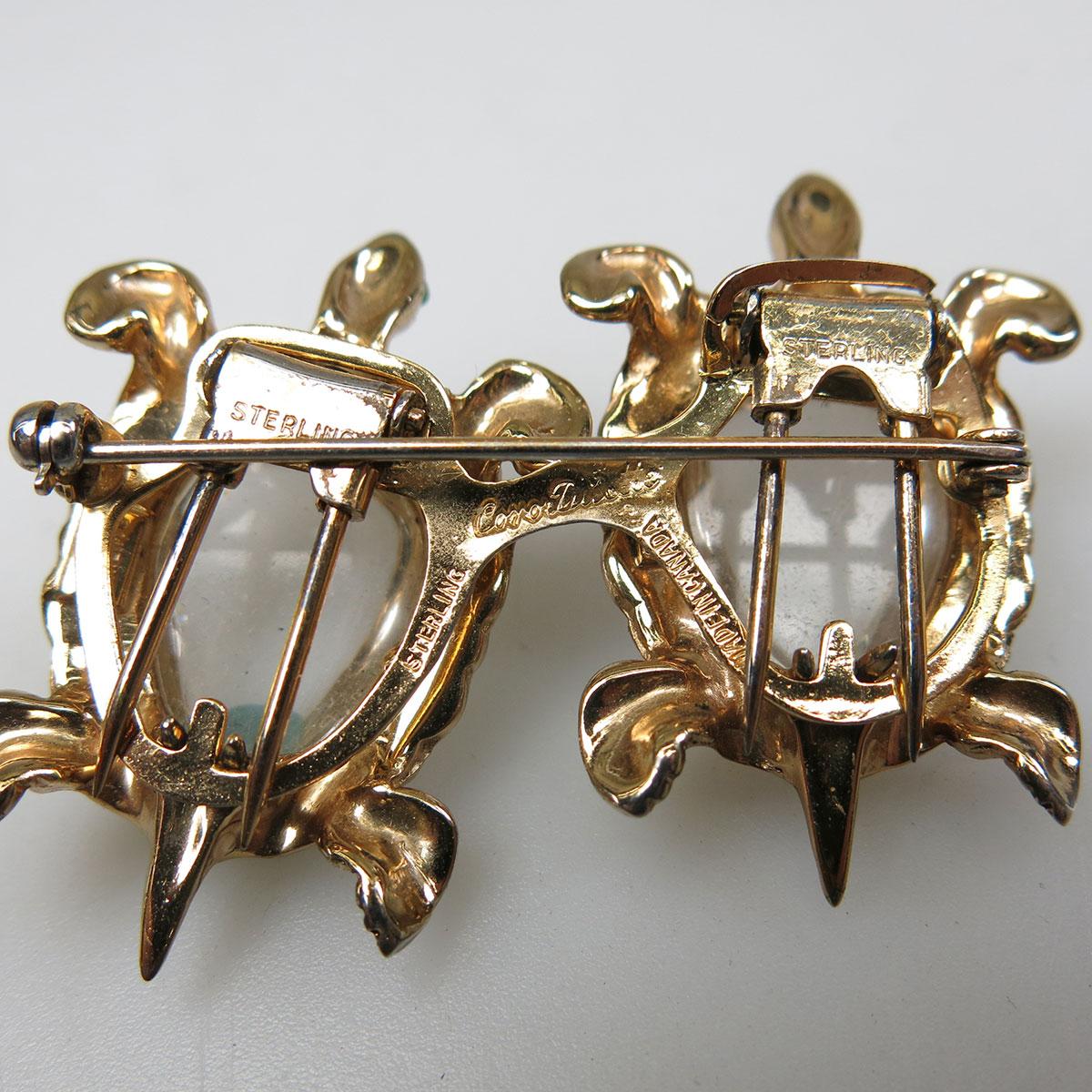 Coro Canadian Sterling Silver Gilt Duette Pin