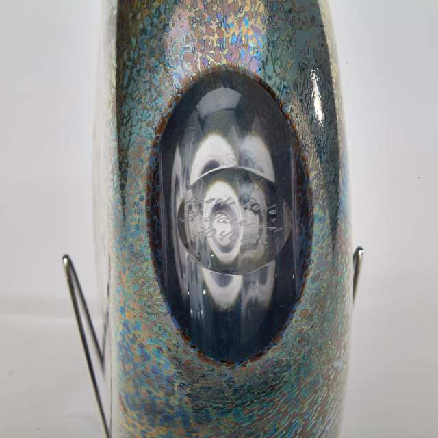 Bertil Vallien (Swedish, b.1938) for Kosta Boda, Iridescent Glass Vase, c.2000