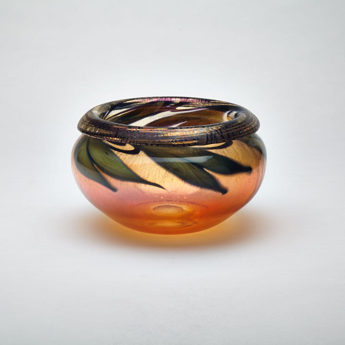Charles Lotton (American, b.1935), ‘Sunset’ Glass Vase, 1990