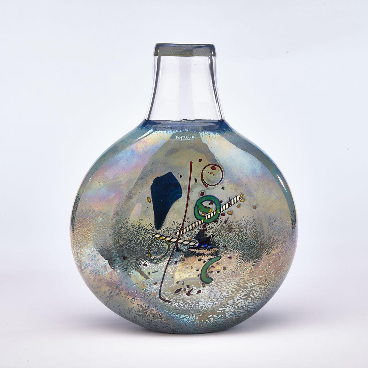 Bertil Vallien (Swedish, b.1938) for Kosta Boda, Iridescent Glass Vase, c.2000