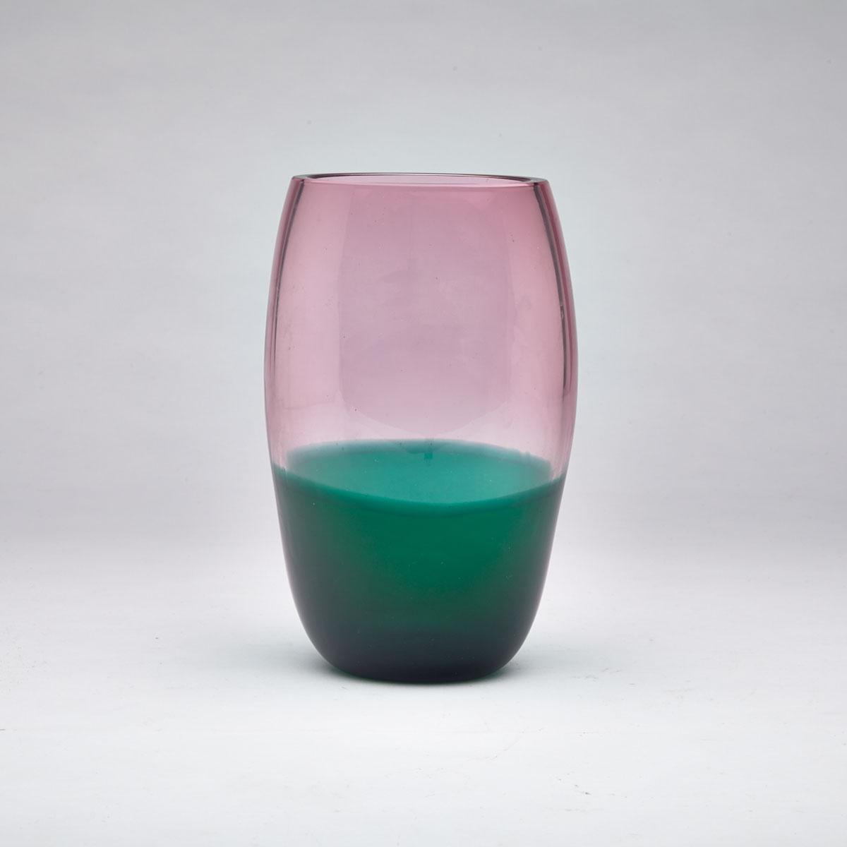 Marcello Furlan (Italian, b.1962), Red and Green Incalmo Glass Vase, 1992