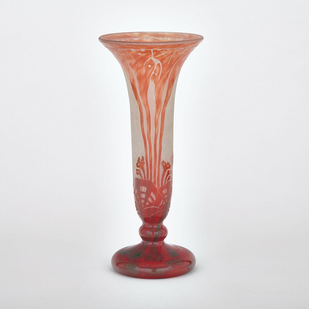 Le Verre Français Cameo Glass Vase
