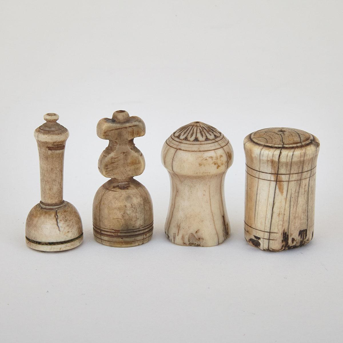 Four Arabic Islamic or ‘Muslim’ Bone and Ivory Chess Pieces, 11th century