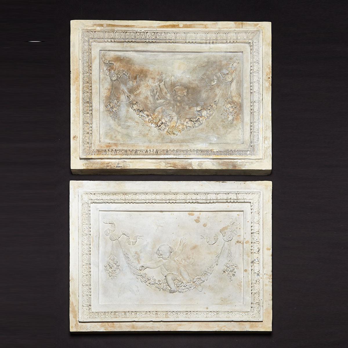 Pair of French Plaster Relief Panels, 19th century