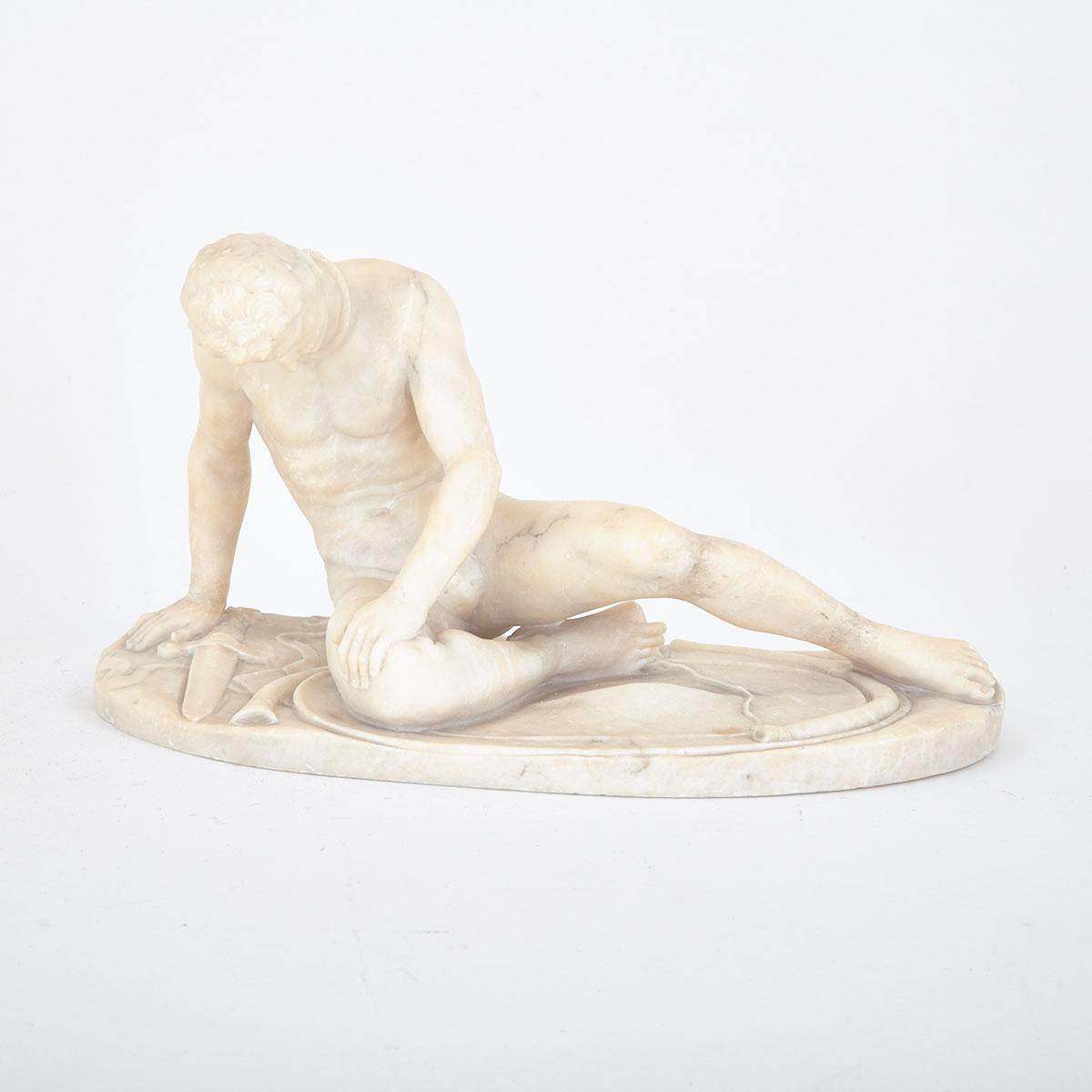 Italian ‘Grand Tour’ White Marble Model of The Dying Gaul, After the Antique, 19th century