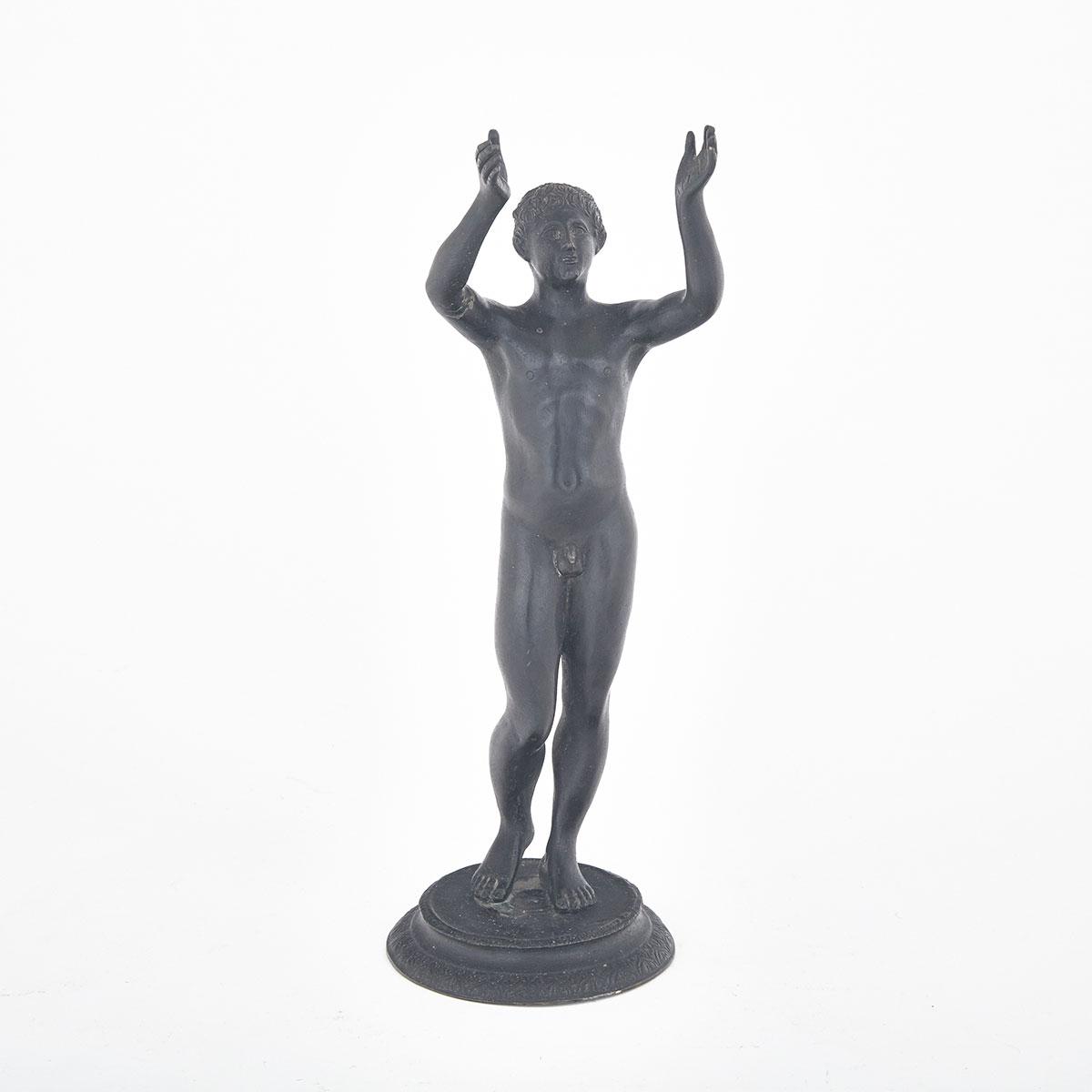 Italian ‘Grand Tour’ Patinated Bronze Figure of The Praying Boy, After the Antique, mid 19th century