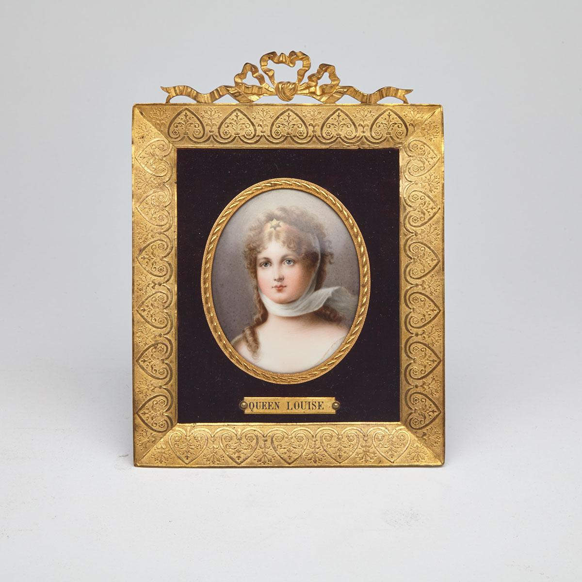 Continental School Portrait Miniature of Queen Louise Auguste Wilhelmine Amalie of Prussia, 19th century