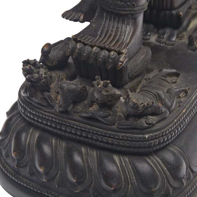 Extremely Rare and Large Imperial Bronze Figure of Yamantaka with Consort, China, Qianlong Mark and Period (1736-1795)