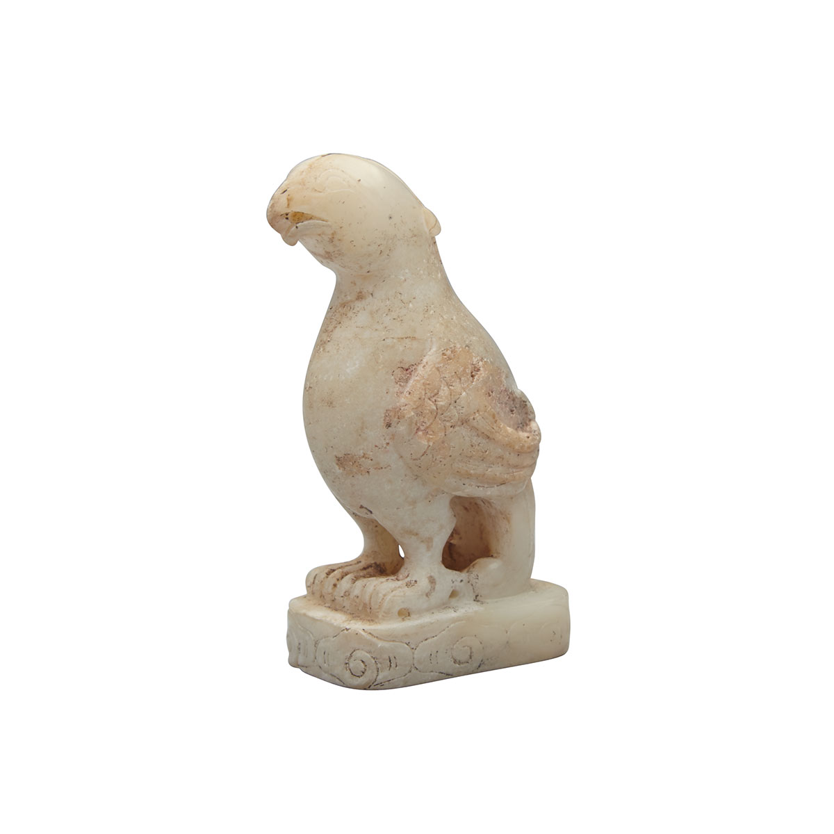 Small White Jade Model of a Parrot