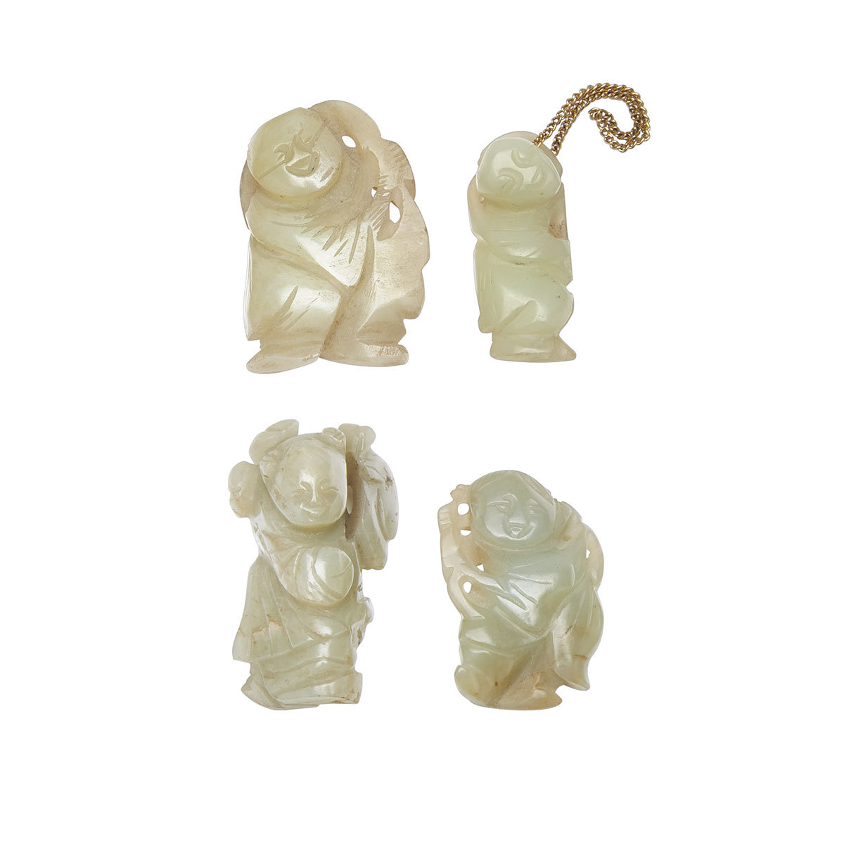 Four Jade Boy Pebbles, 19th/20th Century