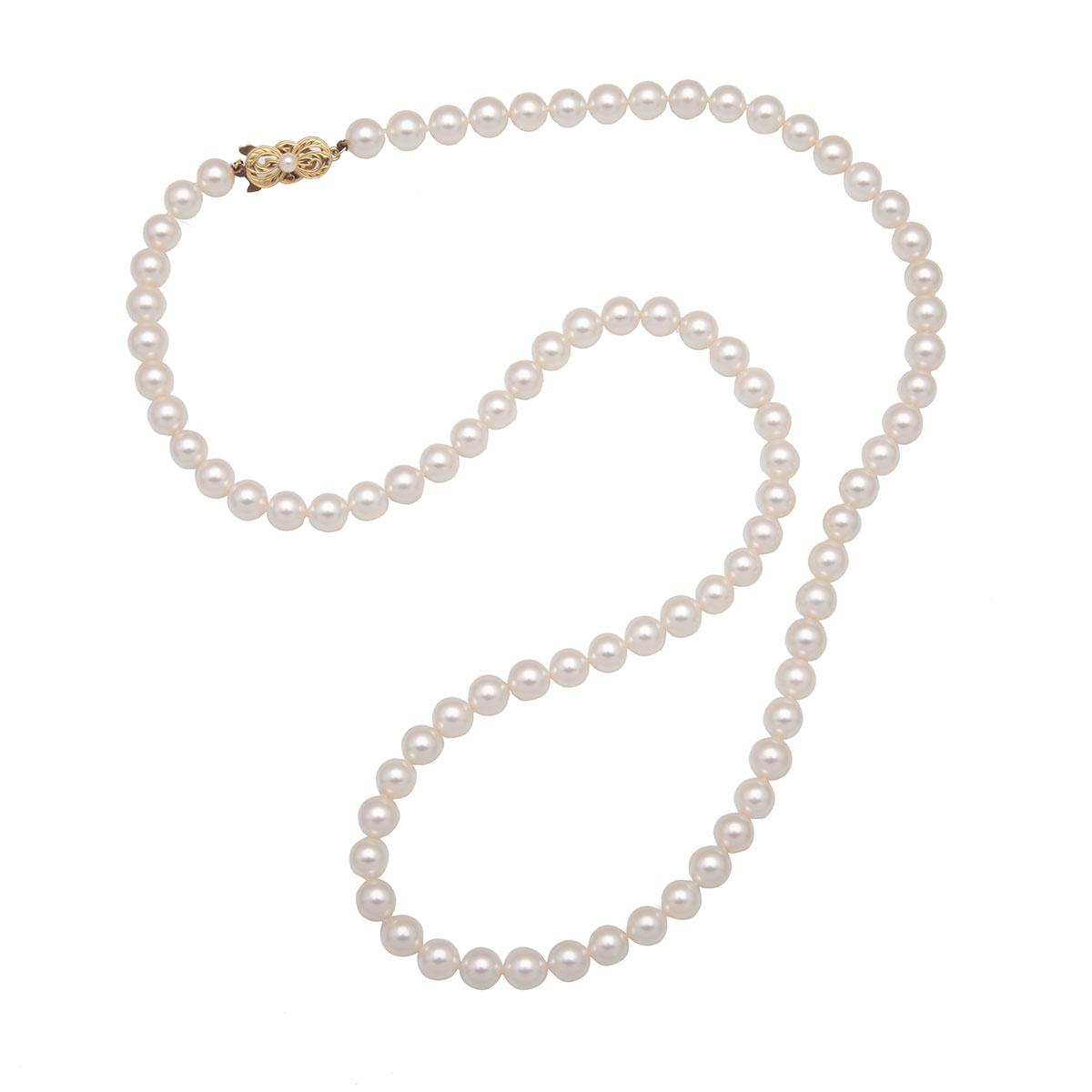 Single Strand Mikimoto Cultured Pearl Necklace