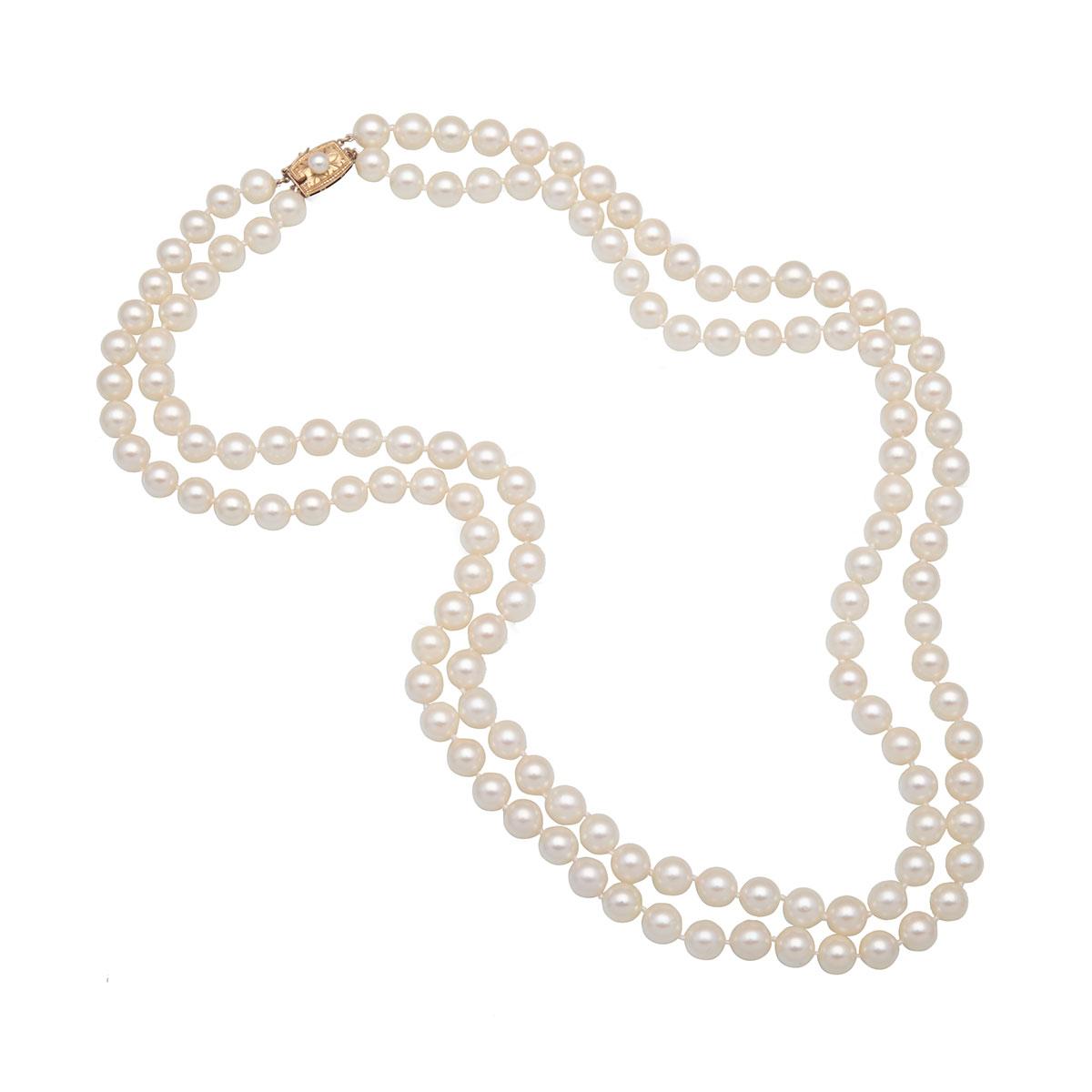 Mikimoto Double Strand Cultured Pearl Necklace (7.9mm)