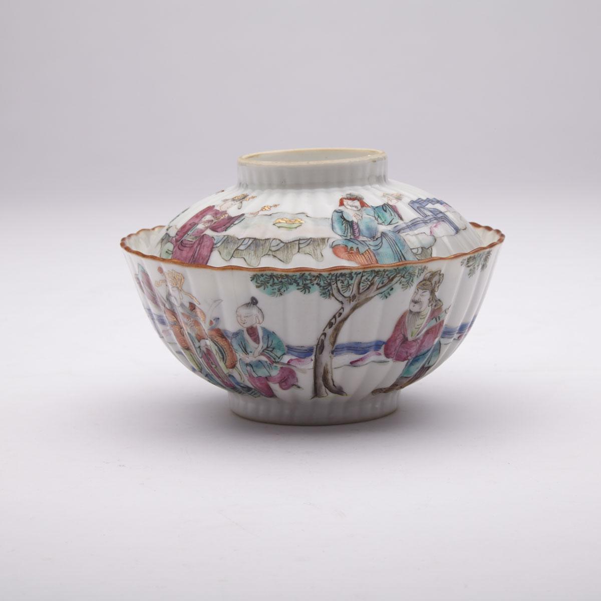 Famille Rose ‘Fu Lu Shou’ Bowl and Cover, Tongzhi Mark and Period (1862-1874)
