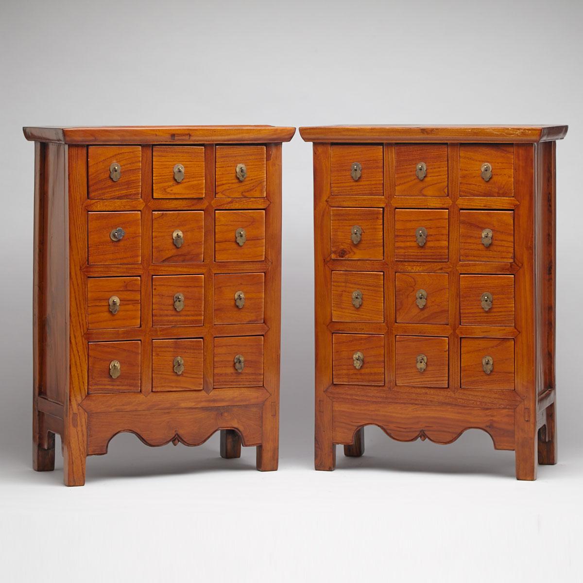 Pair of Elmwood Medicine Cabinets, Second-Quarter 20th Century