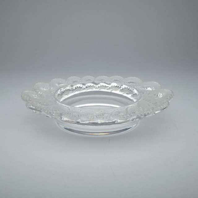 ‘Auriac’, Lalique Moulded and Partly Frosted Glass Bowl, post-1945