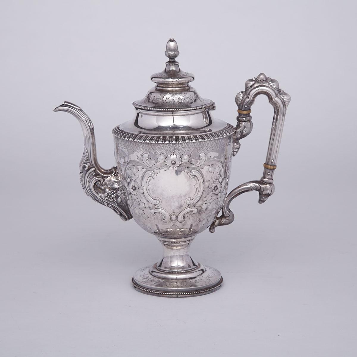 American Silver Coffee Pot, William Gale & Son, New York, N.Y., 1856
