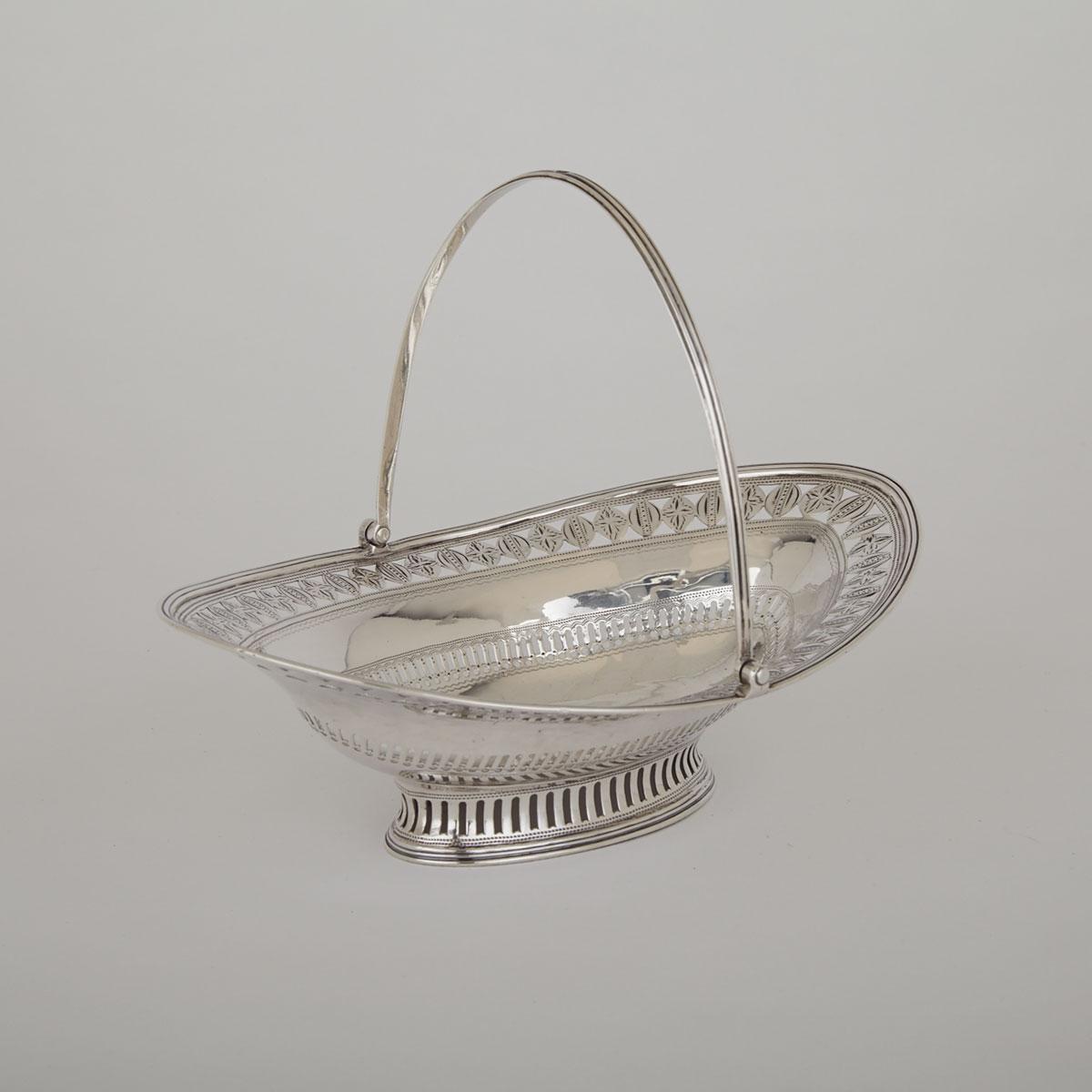 George III Silver Oval Sweetmeat Basket, Joseph Scammell, London, 1792