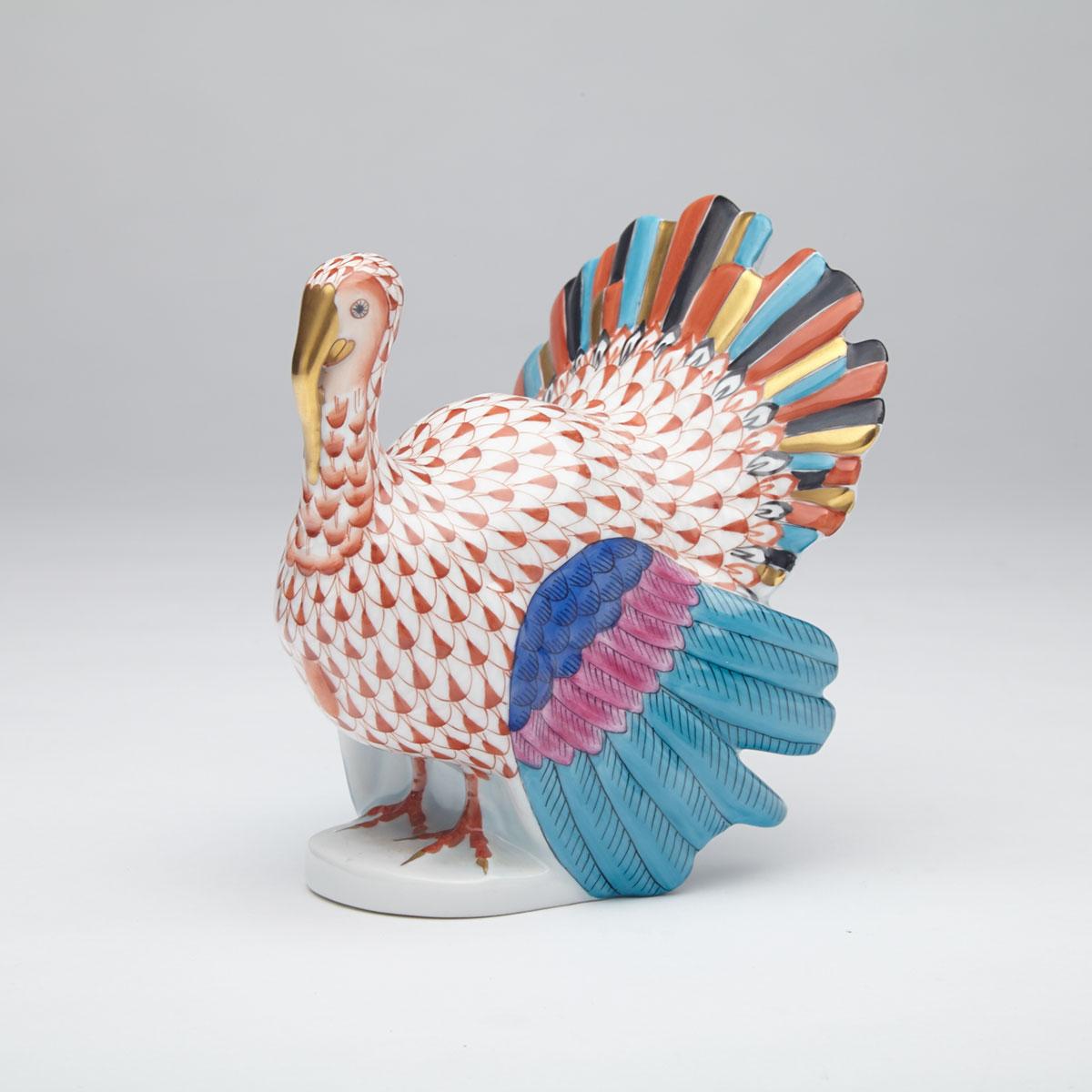Herend Model of a Turkey, 20th century