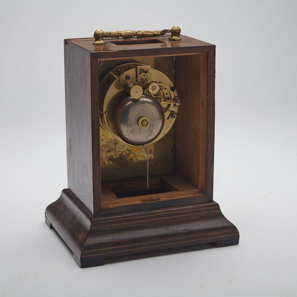 French Rosewood Carriage Clock, 19th century