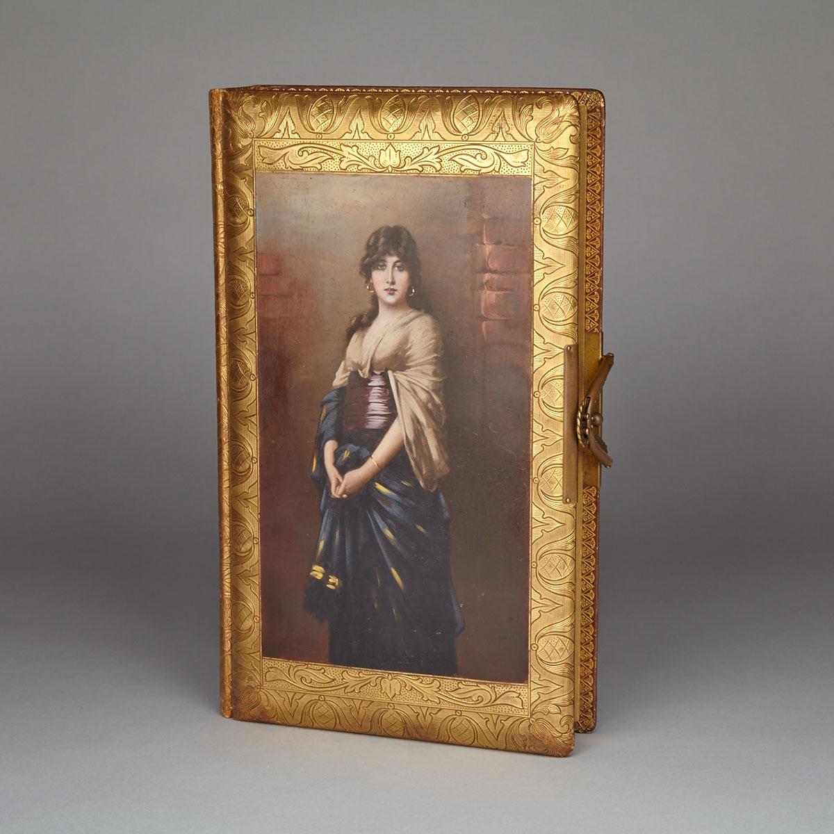 Victorian Tooled, Gilt and Painted Leather Photograph Album, c.1870
