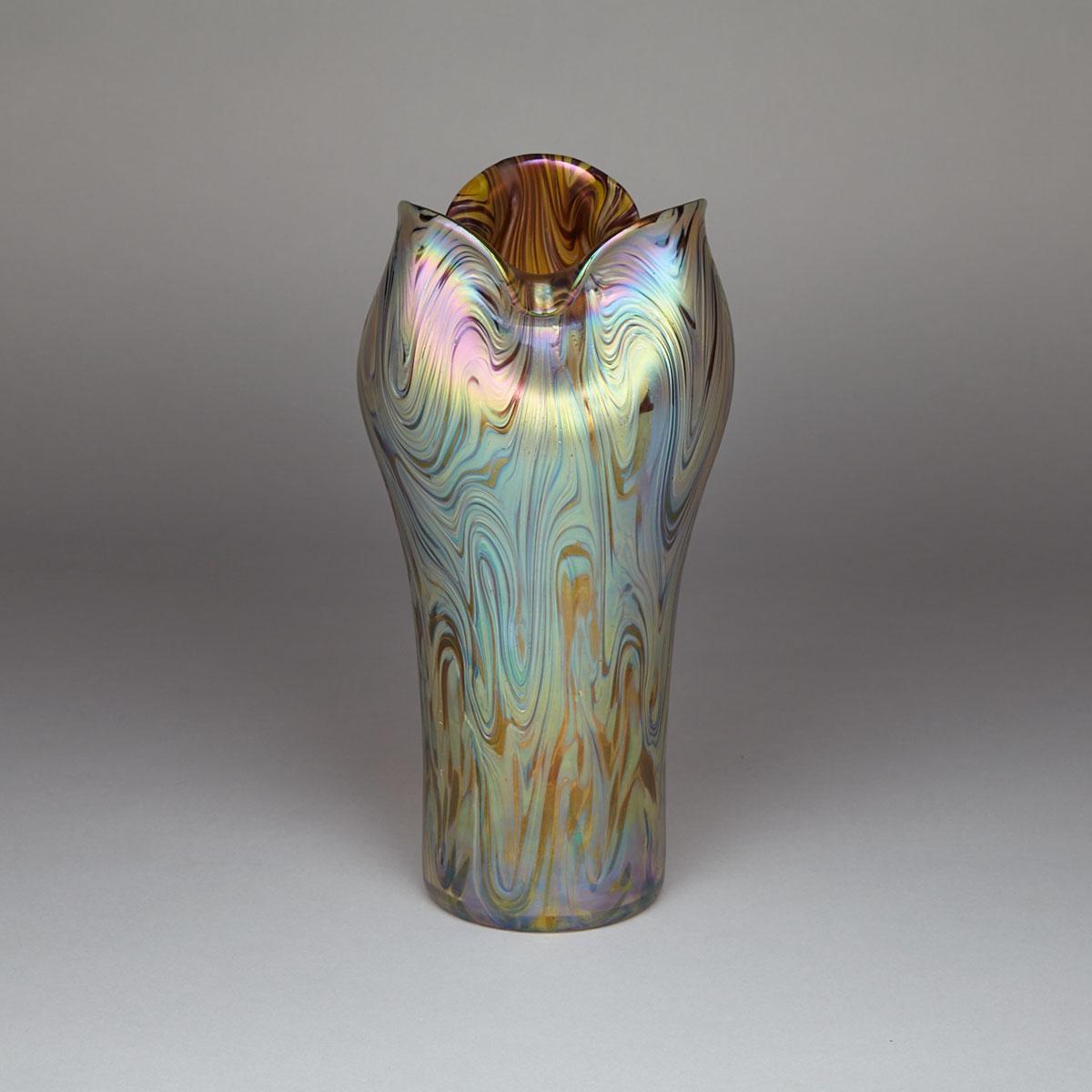 Rindskopf Iridescent Glass Vase, early 20th century