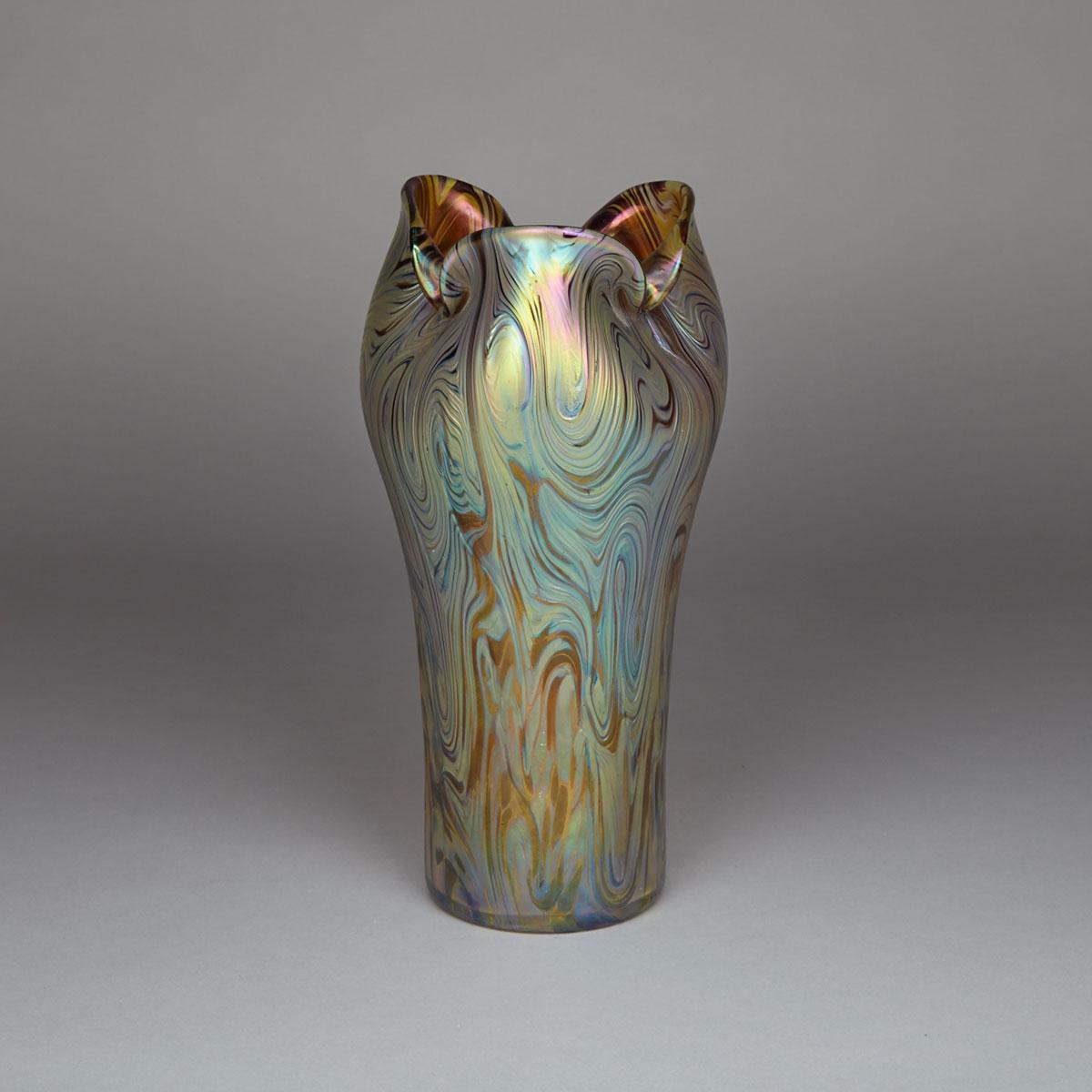 Rindskopf Iridescent Glass Vase, early 20th century
