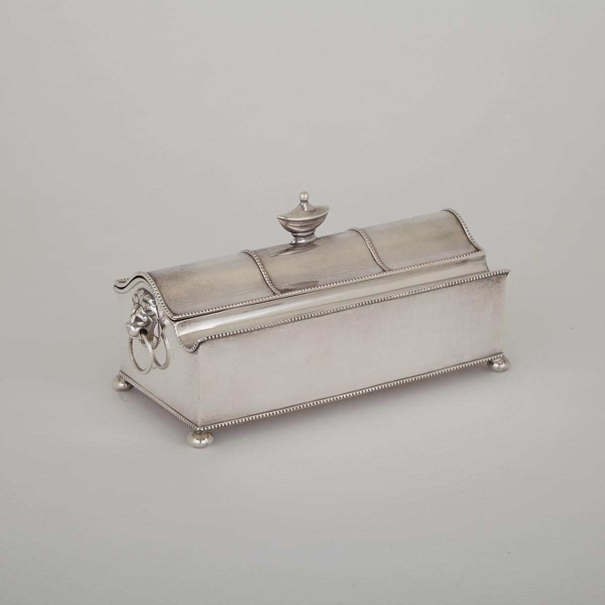 George III Style Silver Plated Inkstand, 20th century