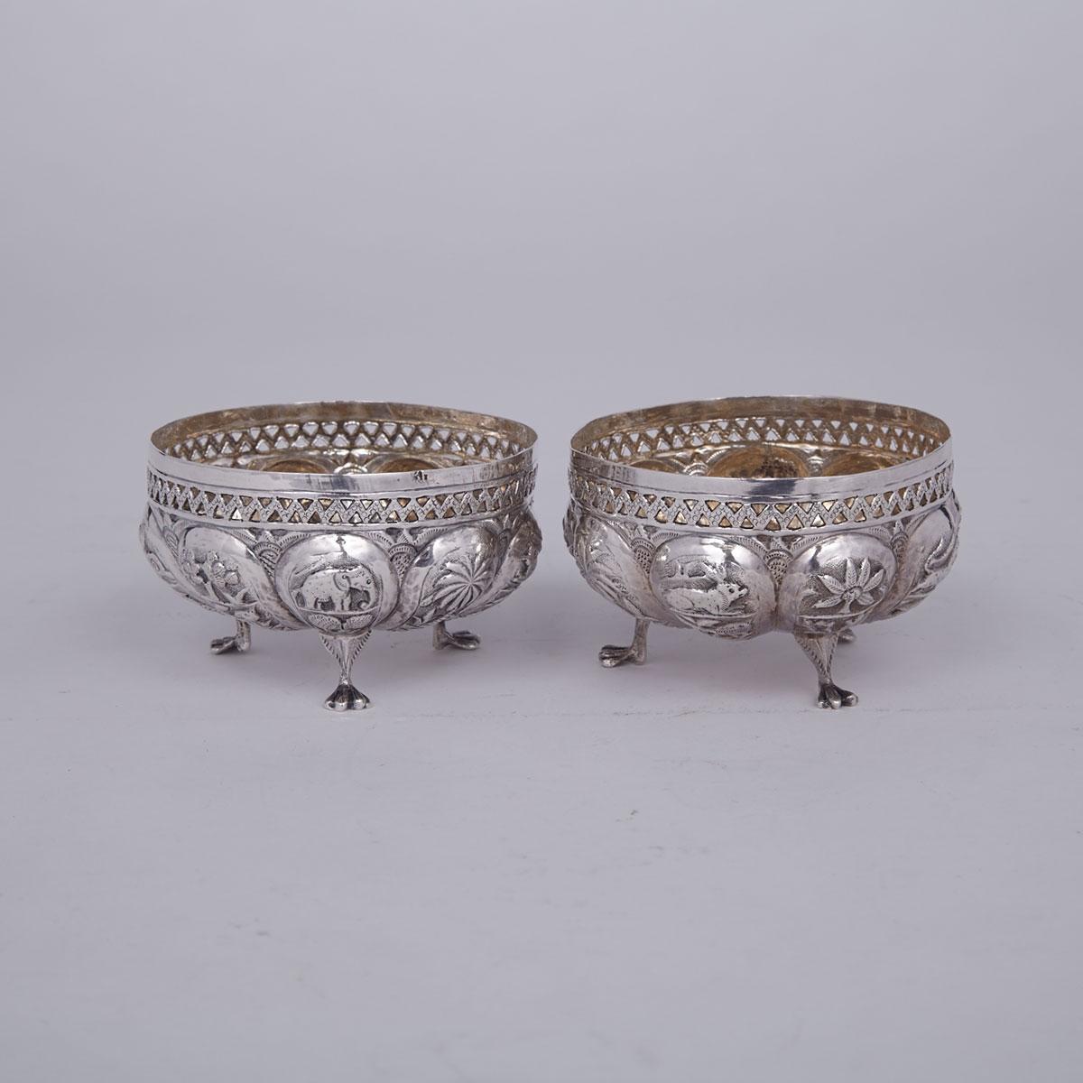 Pair of Burmese Silver Small Bowls, c.1900