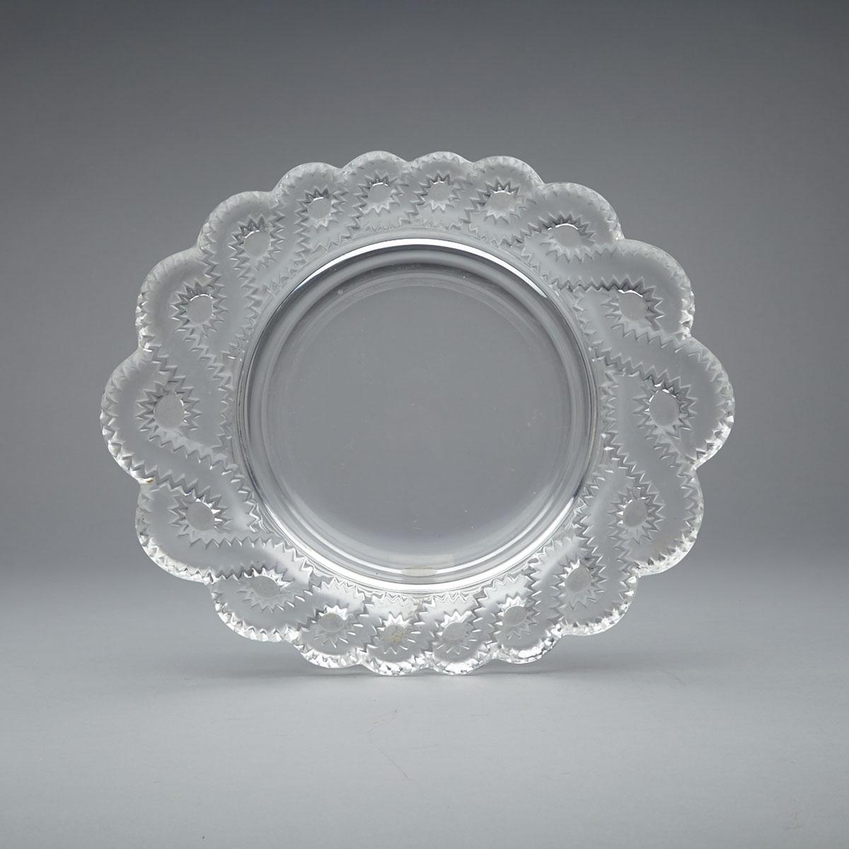 ‘Auriac’, Lalique Moulded and Partly Frosted Glass Bowl, post-1945