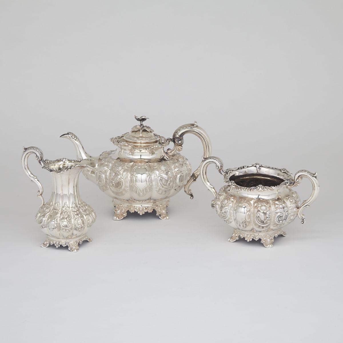 Victorian Silver Tea Service, William Hunter, London, 1849