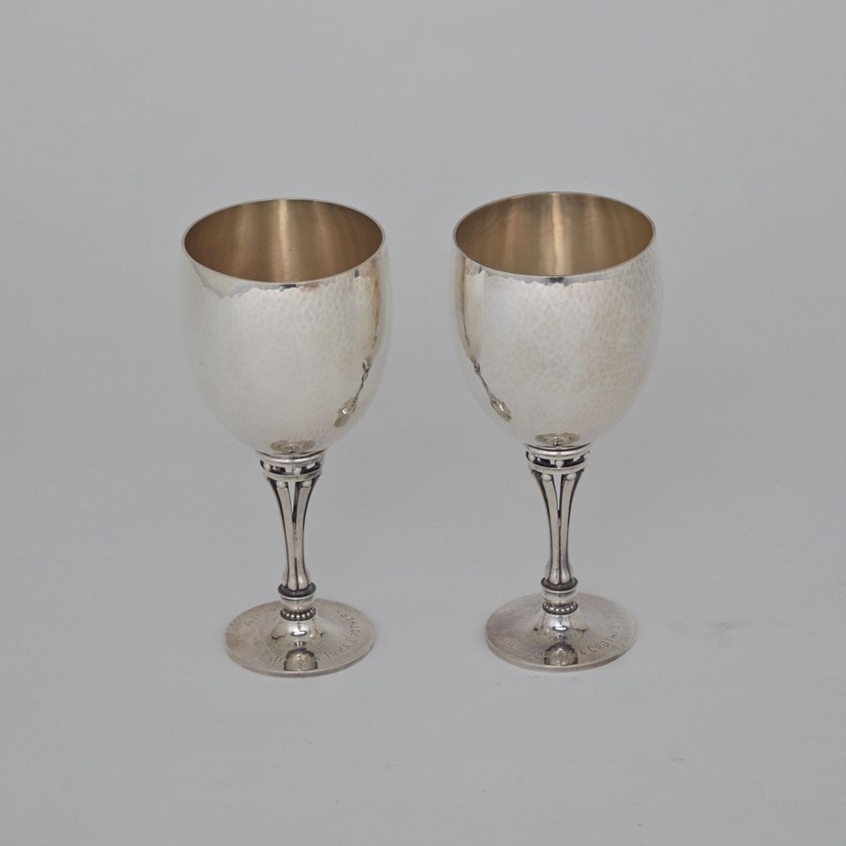 Pair of Danish Silver Goblets, #532B, Harald Nielsen for Georg Jensen, Copenhagen, c.1960