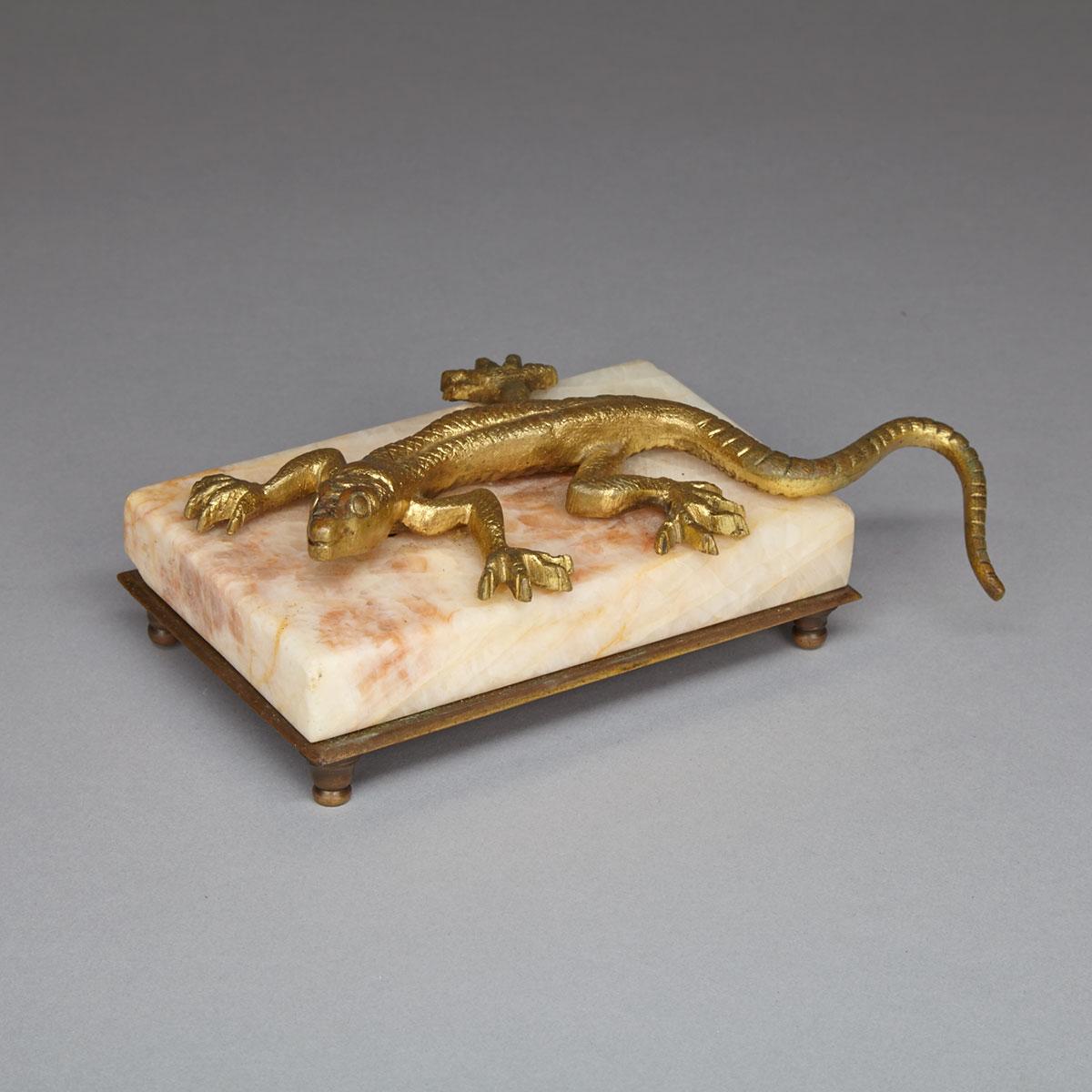 Gilt Bronze Model of a Lizard, 19th century