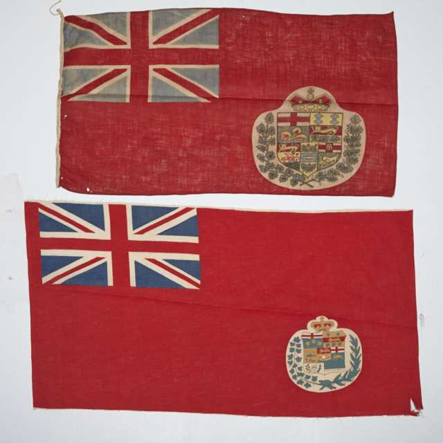 Six Small Canadian Parade (Display) Flags, 19th/early 20th century
