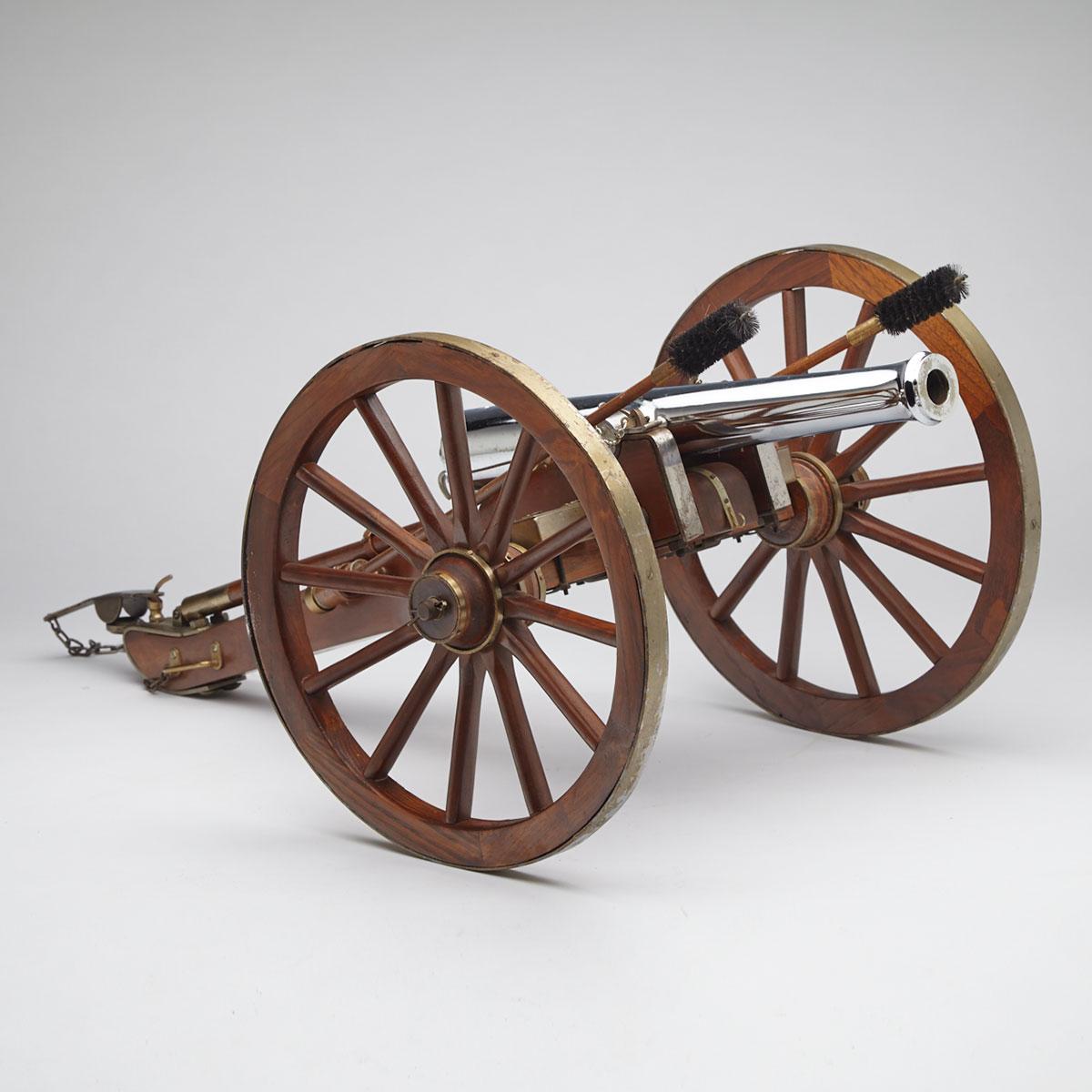 Spanish Model of a Napoleon III Field Cannon and Carriage, mid 20th century