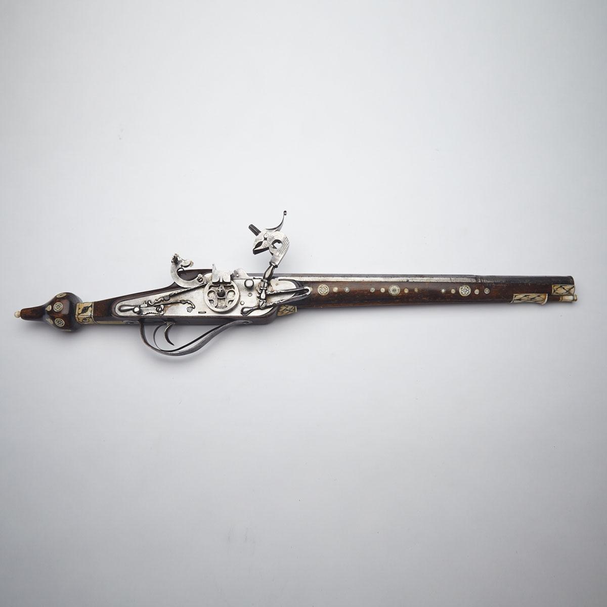 German Combination Wheel-Lock Match-Lock Pistol, 16/17th century