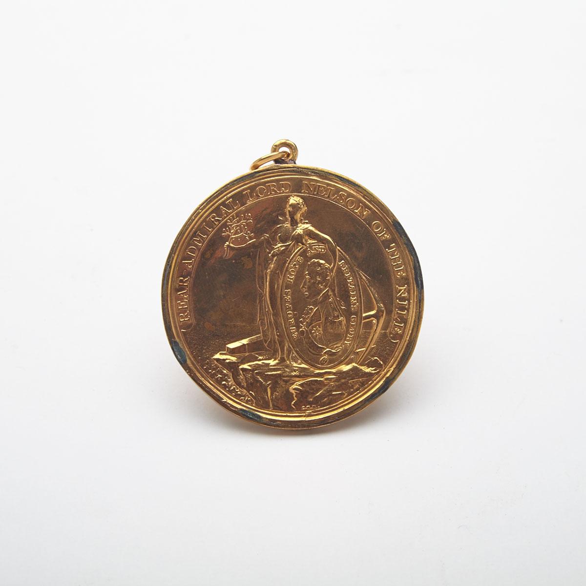 Named Alexander Davison’s Victory of the NIle Gilt Bronze Medal, 1798