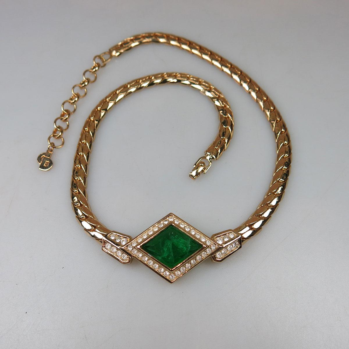 Christian Dior Gold Tone Metal Necklace