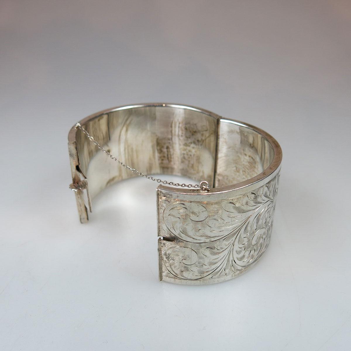Forstner Canadian Sterling Silver Hinged Cuff Bangle