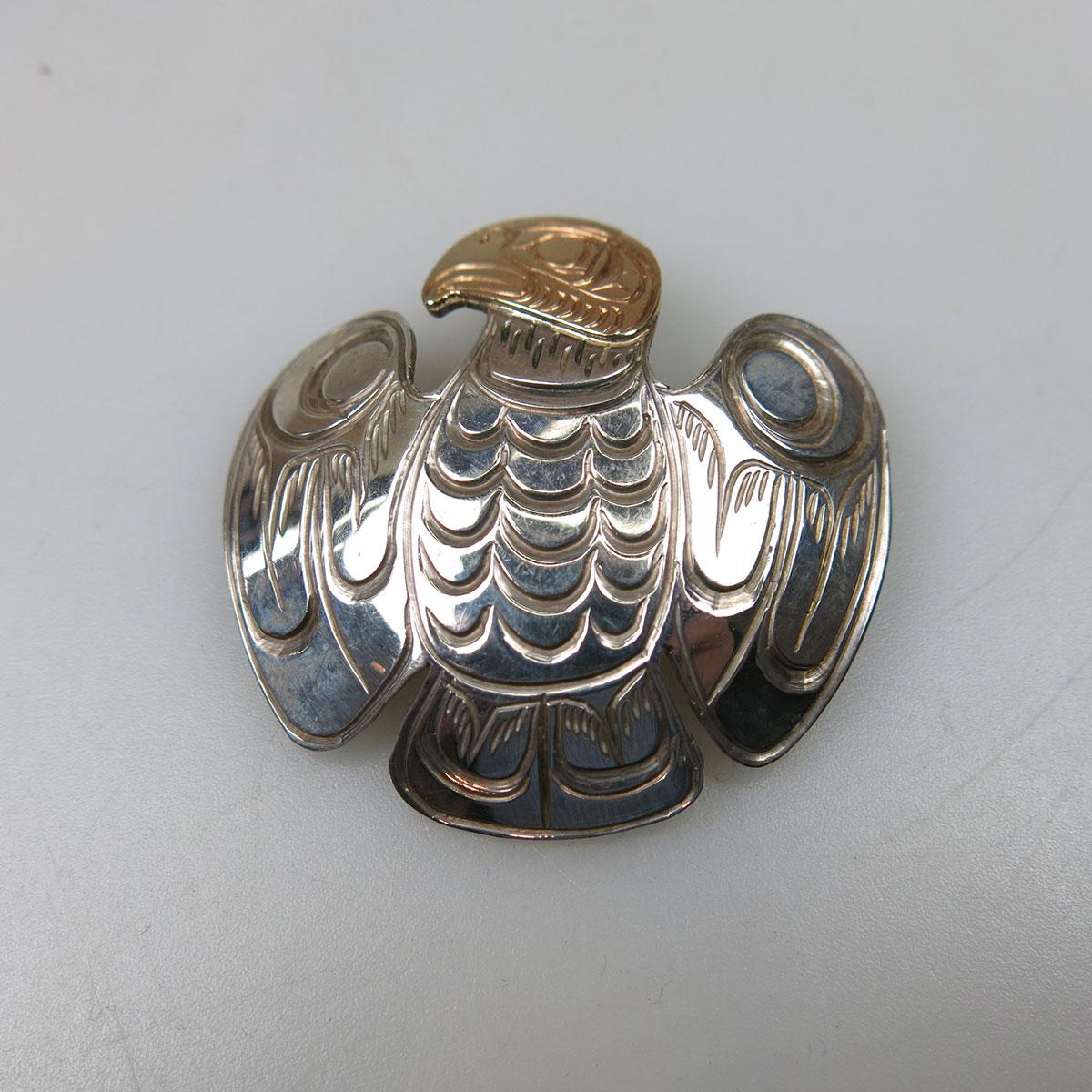 Haida Sterling Silver Eagle Brooch/Pendant