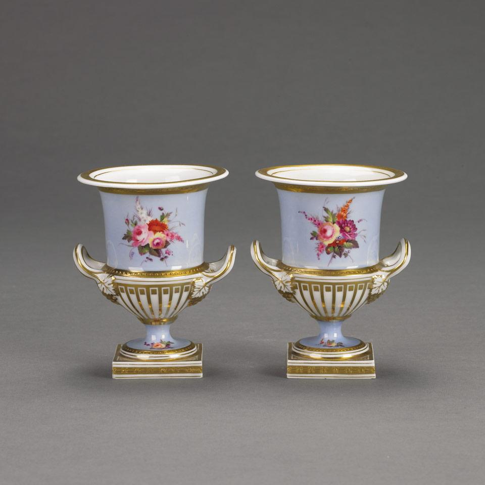 Pair of Chamberlains Worcester  Urn-Shape Vases, c.1820-25