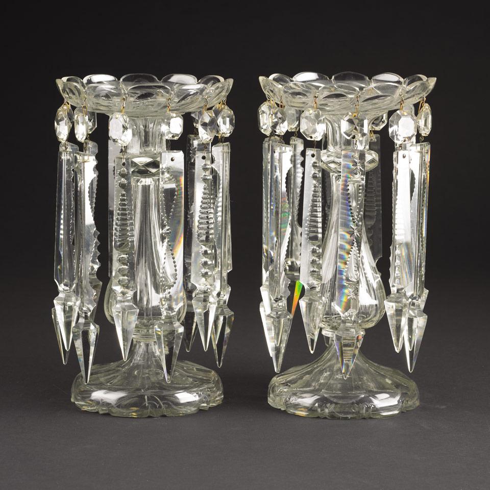 Pair of Continental Cut Glass Lustres, late 19th century