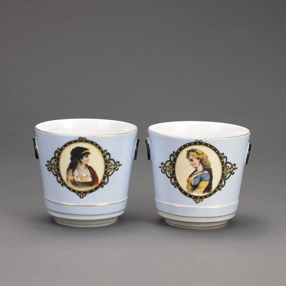 Pair of Continental Porcelain Cachepots, c.1900