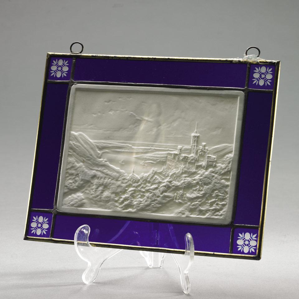 Pair of Berlin Porcelain Topographical Lithophanes, late 19th century