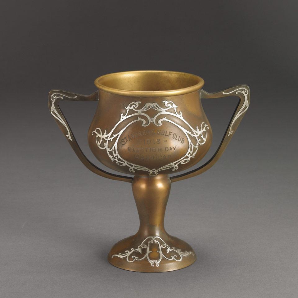 Silver Overlaid Bronze Trophy Cup, Heintz Art Metal Shop, Buffalo, N.Y., c.1913