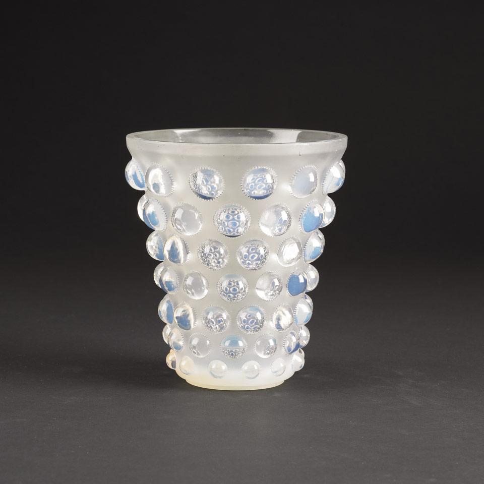 ‘Bammako’, Lalique Moulded Opalescent Glass Vase, 1930’s
