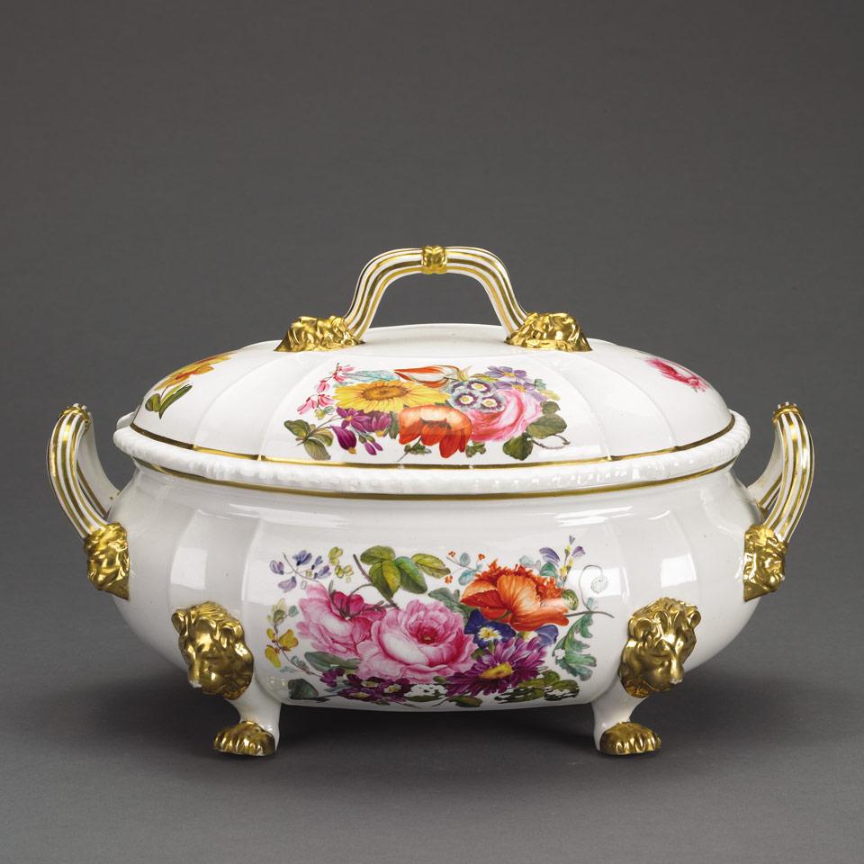 English Porcelain Soup Tureen and Cover, second quarter of the 19th century