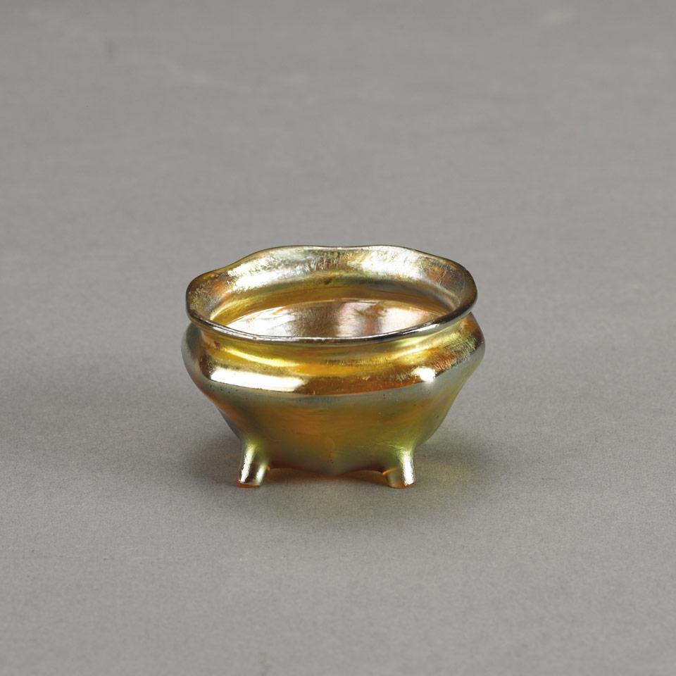 Tiffany Favrile Iridescent Glass Salt, early 20th century