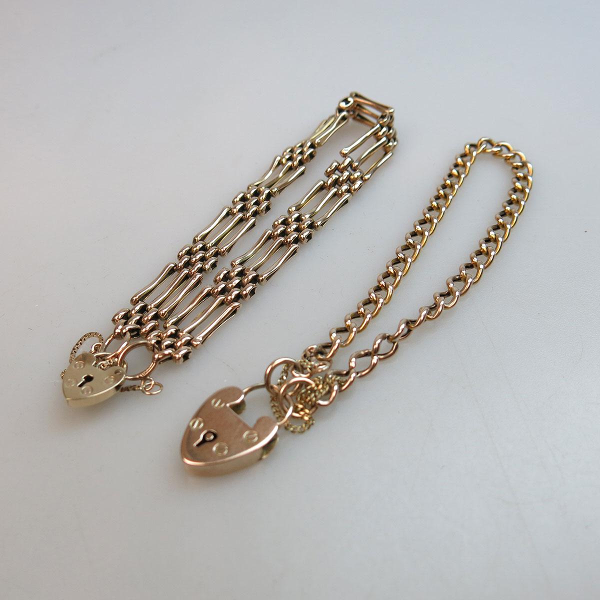 2 English 9k Rose Gold Bracelets