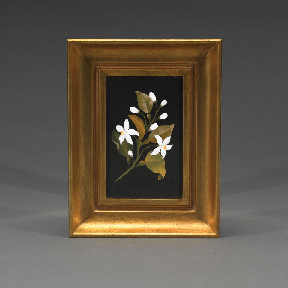 Italian Pietra Dura Floral Plaque, late 19th century 