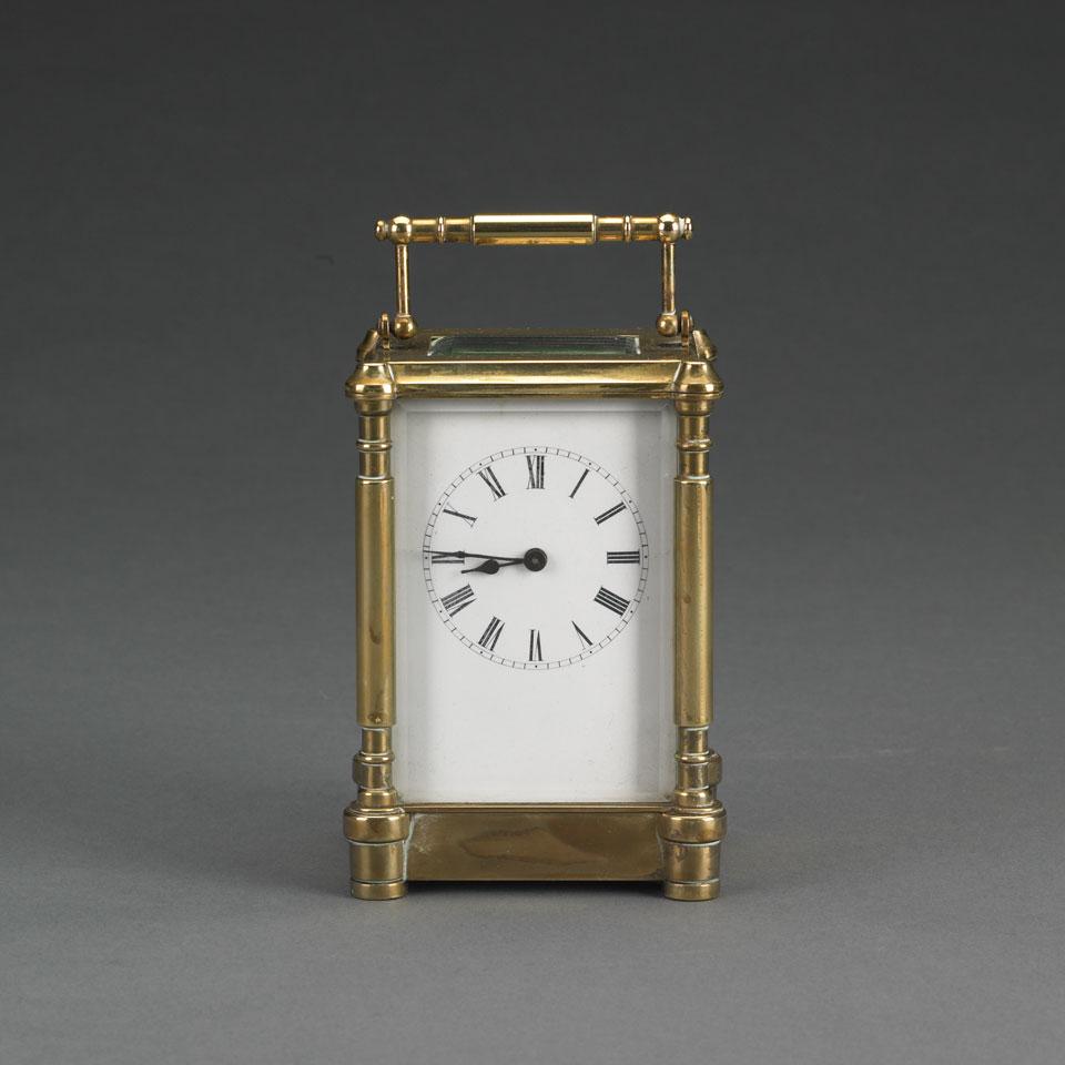 French Gilt Brass Cased Carriage Clock, c.1900